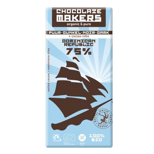 CHOCOLATE MAKERS - Cocoa nibs 75% - Dominican Rep. BIO