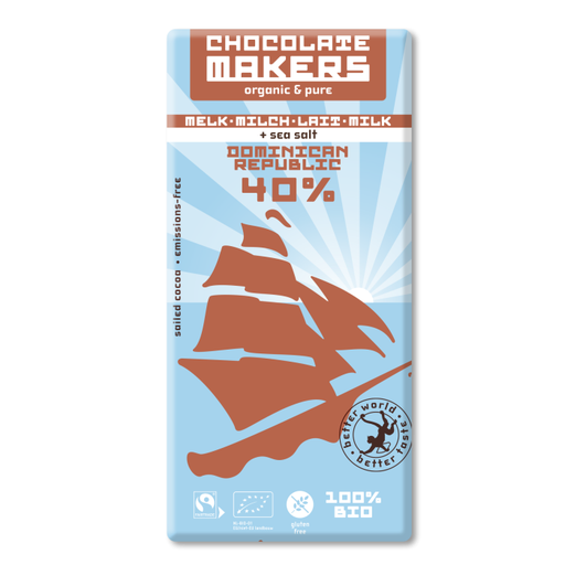 CHOCOLATE MAKERS - Lait 40% au sel marin - Rép. Dominicaine BIO